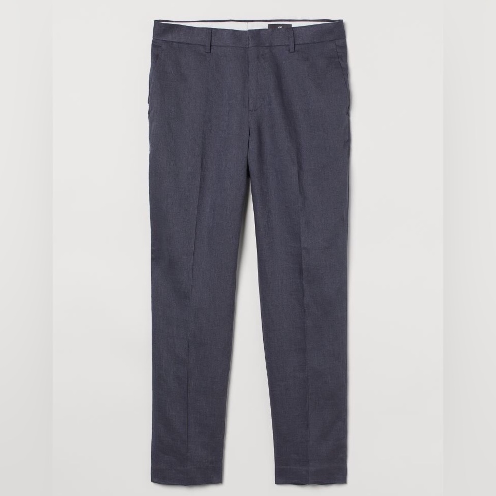 Slim Fit Linen Suit Pants